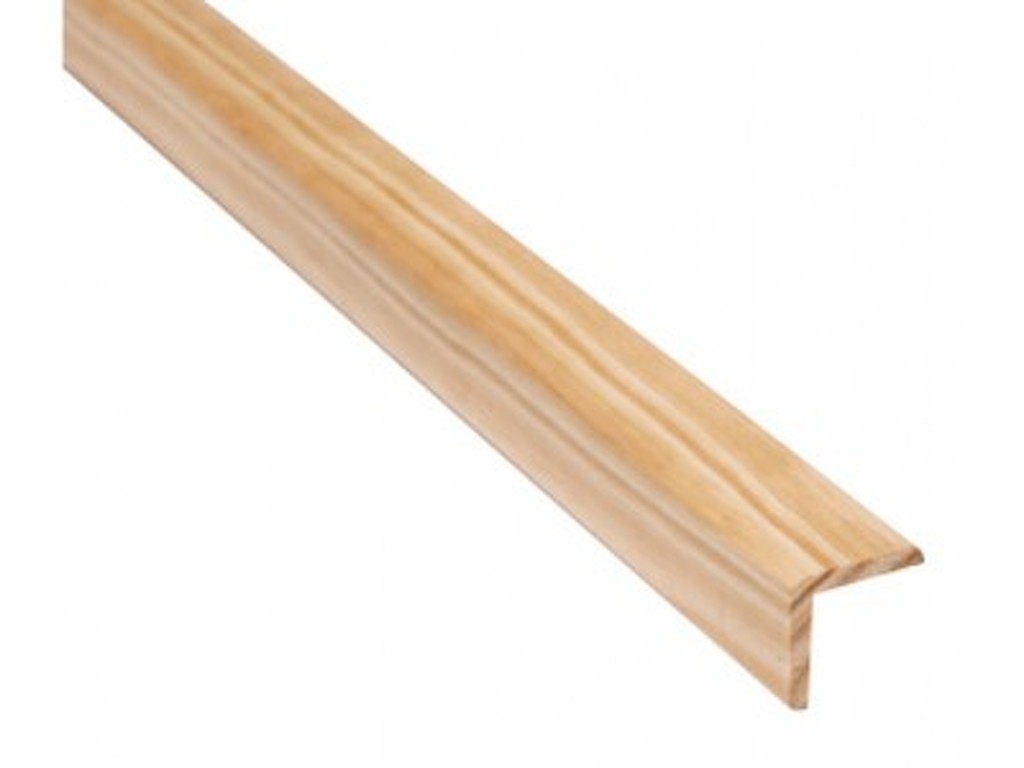 Baguette angle arrondie en bois exotique blanc section 40x40mm